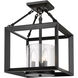 Smyth 3 Light 12 inch Matte Black Semi-flush Ceiling Light in Clear Glass